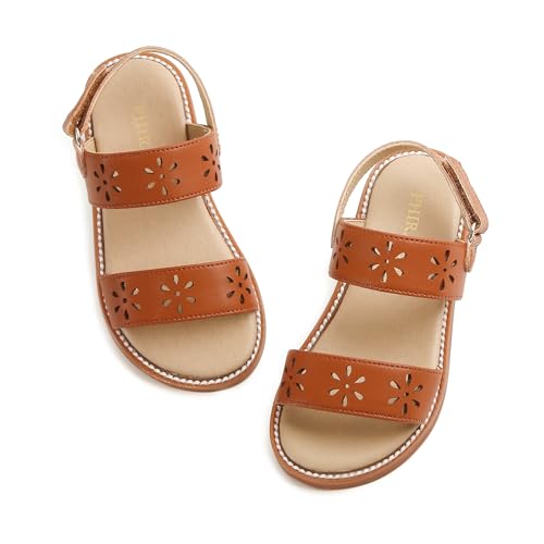 Image of PHIRAMIN Toddler Girl Sandals - Flower Girl Dress Shoes Open Toe Little Kid Flats