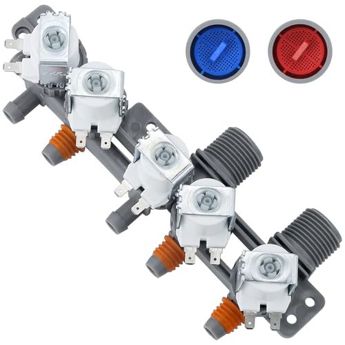 AJU73213301 AJU75152601 5221EA1008F Washer Water Inlet Valve (2025 UPGRADED) Water Inlet Valve fits for Ken-more L-G Washers WT7200CW WT7500CW 79631522211 WT4801CW WT1801HVA WT1801HWA by AMI PARTS