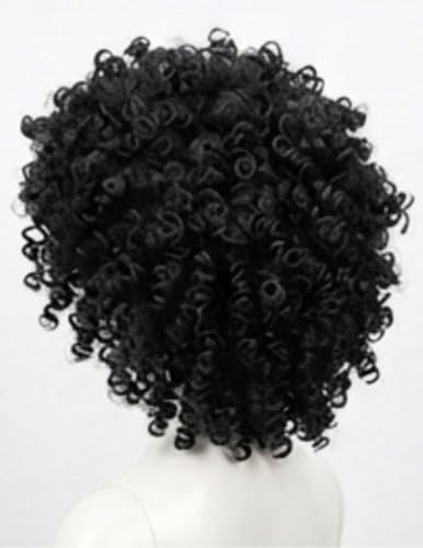 Image of BookMyCostume Black Curly Hair Wig Unisex Adult & Kids Fancy Dress Costume Accessory