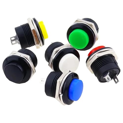 Interruptor pulsador momentáneo 16mm R13-507 redondo 6A 125V CA botón arcade pack 6 5