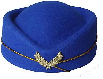 Wool Stewardess Hat Front Desk Etiquette Hat Stage Cap Show Band Aviation Hat Beige