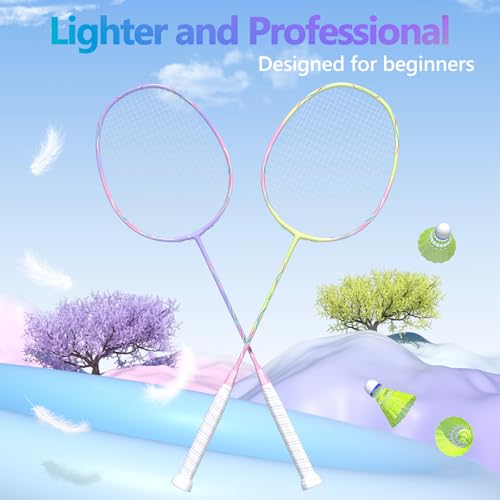 Image of Professional Carbon Fiber Badminton Rackets Badminton Racquet for Backyards Gym