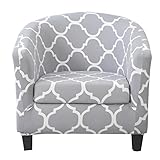 CRFATOP 2 Piece Club Chair Slipcover Printed Tub Chair Slipcover Armchair Covers Soft Printed Round Barrel Chair Covers Couch Covers with Elastic Bottom for Bar Counter Living Room,05