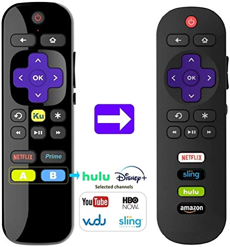 IKU Replacement Remote for TCL Roku TV with Channel Selections and Sound Bar