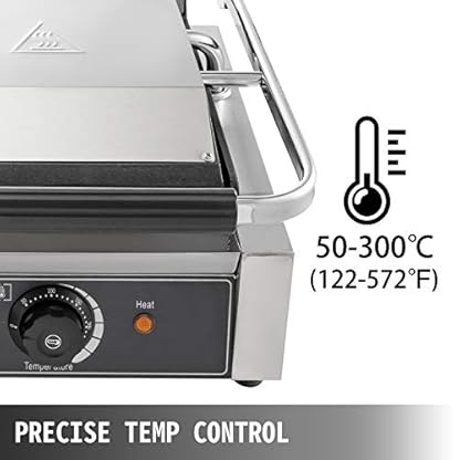 VEVOR Kontaktgrill Grillplatte Doppelplatte Elektrisch Elektrogrill 3600W mit Spritzschutz Tischgrill Grillplatte… – Bild 6