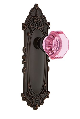 Nostalgic Warehouse 722702 Victorian Plate Single Dummy Waldorf Pink Door Knob in Timeless Bronze
