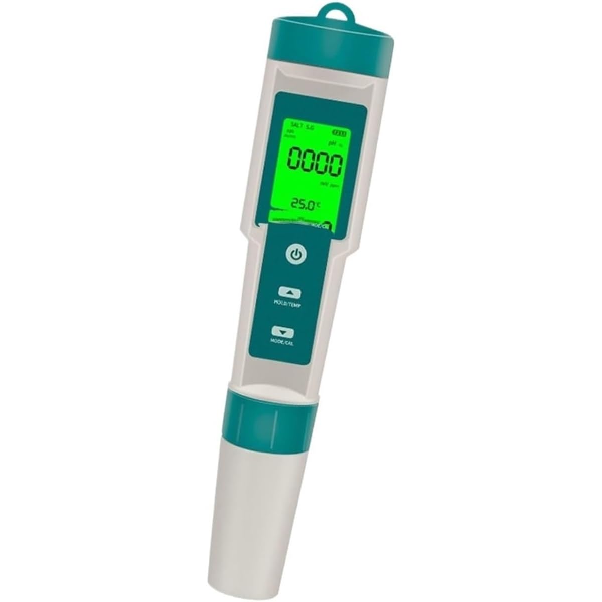 Ersdm One Color Water Tester,Ph Meter,Digital Water Quality Tester With Ph/Tds/Ec/Orp/S.g/Salinity/Temp,Water Quality Tester Kit,Backlit Waterproof Lcd Salt Water Tester,For Drinking Water, Hydroponics, Plants, Aquar