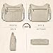 Imagen de RAINSMORE Bolso Bandolera Mujer Cuero PU Bolso Mujer Bandolera con Correa Ancha Ajustable y Desmontable Bolso Cruzado Compras Trabajo Beige