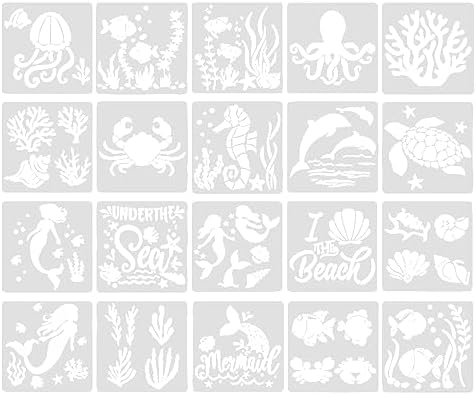 Pochoir De Coquille De Mer - Pochoir De Coquille De Mer Réutilisable - Pochoir D'art - Pochoir De Bricolage, Pochoir De Peinture, Grand Pochoir De Mur De Coquille De Mer, Coquillages - France