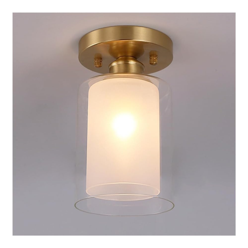 ITOSUI Modern Farmhouse Glass Pendant Lamp Shade Ceiling Light - Simple Semi Flush Mount Light Fixture for Hallway, Corridor, Kitchen, Entryway, Bedroom(F)