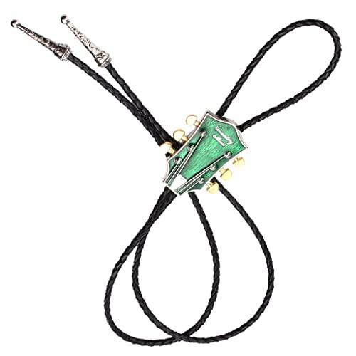 Suammiitstrieadea Fashion Country Music Chitarra Western Cowboy Rodeo Bolo Cravatta Bola Blu, Verde, 4.7x5.1cm