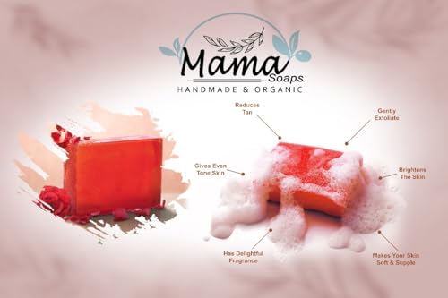Image of Luxury Soap - Handmade Organic Ayurvedic Bath Bar with Pure Essential Oils for Glowing Skin | Sulfate-Free | For Men & Women (Pack of 3) (3, Rose)