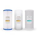 Max Water Replacement Filter Set for 10" BB Whole House Water filter System - 10" x 4.5" size Water Filters Pleated, Polypropylene Sediment, CTO Carbon Water Filters (3 Pack)