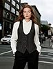 GRACE KARIN Women Black Vest Academia Vintage Blazer Waistcoat Vest Stripes #4