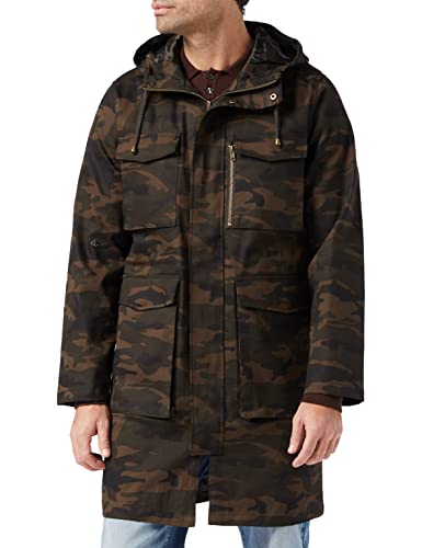 Marca Amazon - find. Cotton Utility - Abrigos Hombre, Verde (Camoflauge), XL, Label: XL