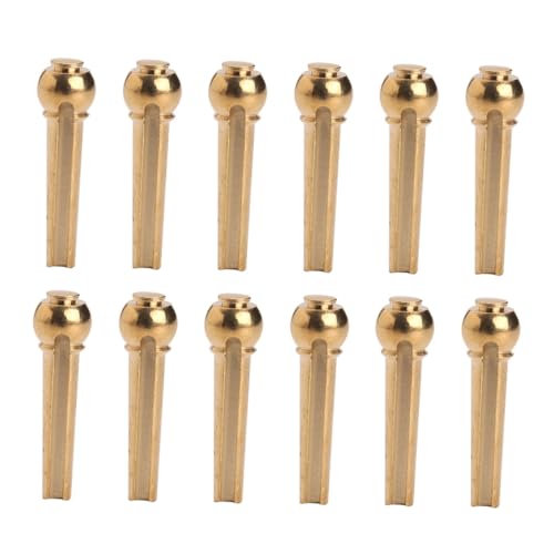 ULDIGI 12個ギター弦用ピン ブリッジピンペグ 真鍮製 エレキギター用 チューニングピン