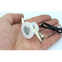 Micro Mini Down Light LED Fixture 110-240VAC - 1.25" Diameter - 1 Watt Cool White LED Down Light for Home, Cabinet, Task Lighting