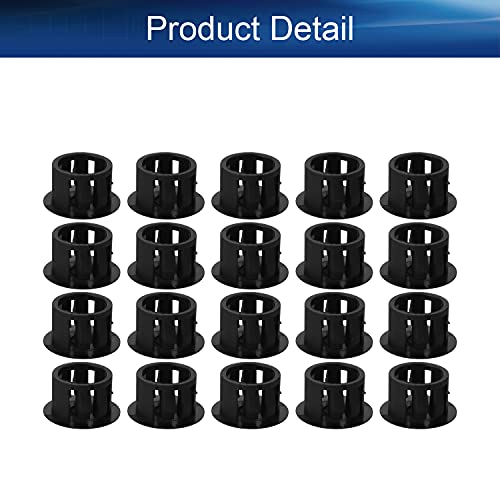 Image of Heyiarbeit 50pcs Hole Plugs 1 /2 inch / 13mm Nylon Plastic Round Snap in Type Locking Hole Tube Furniture Fencing Post Pipe Insert End Caps Black Tone