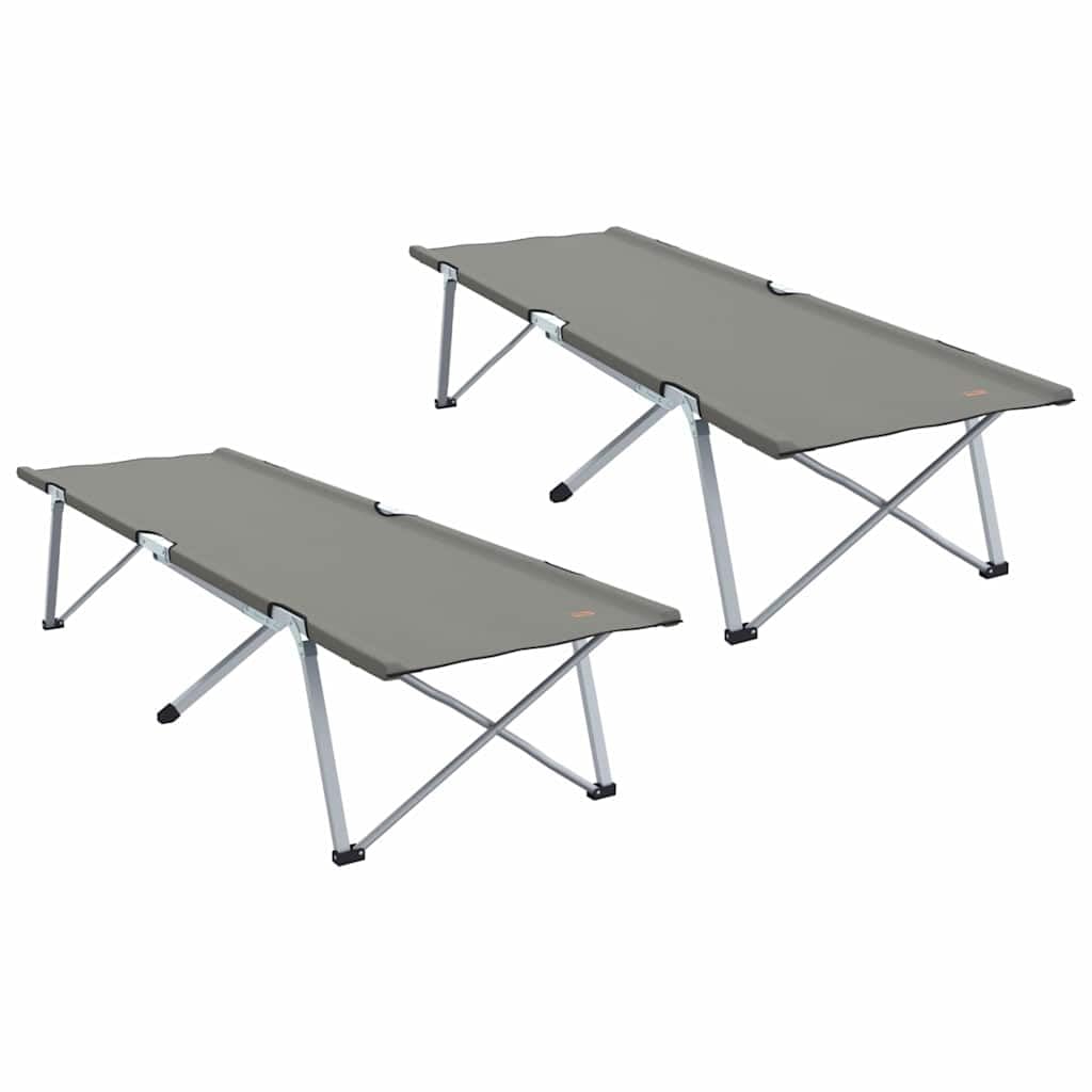 vidaXL Składane Łóżko Kempingowe 2 szt. Szary 194 x 62,5 x 42,5 cm