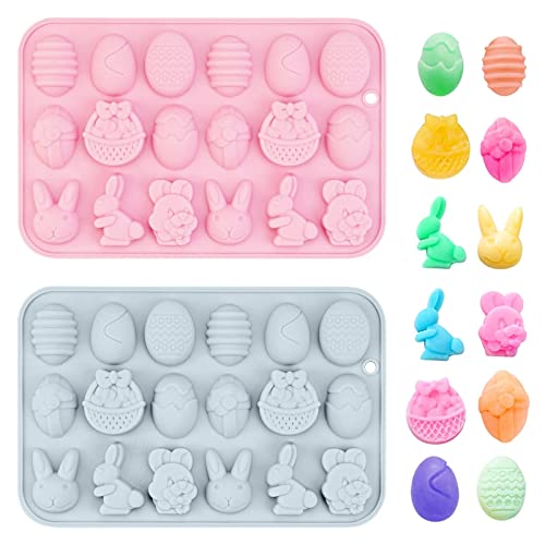 Molde de Silicona para Huevos de Pascua Chocolate 2 uds moldes de silicona para huevos de Pascua moldes de silicona para cabeza de conejo para hornear Chocolate DIY pastel de Chocolate