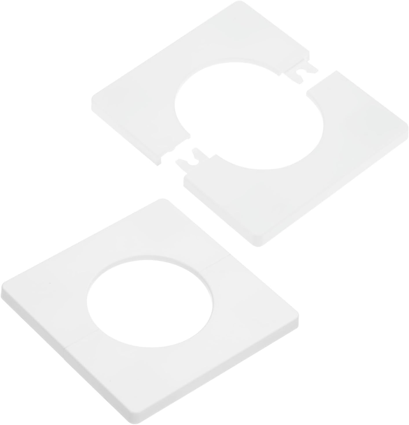 M METERXITY 2-Pack Wall Split Flange, ABS Square Self-Adhesive Escutcheon Plate Cover Buckle for 51mm/2.01in Dia Pipe Accessories/Floor/Ceiling, Plumbing Cover Plates [Gray,7mm/0.28in H]