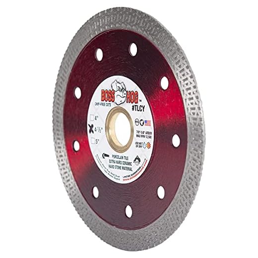 Cyclone Supreme Super Thin 4-1/2-Inch Tile Diamond Blade for Wet/Dry Cutting Porcelain, Ceramic, Granite, Marble Tiles for Grinders (4 1/2" X .055 X 7/8"-5/8" Arbor)