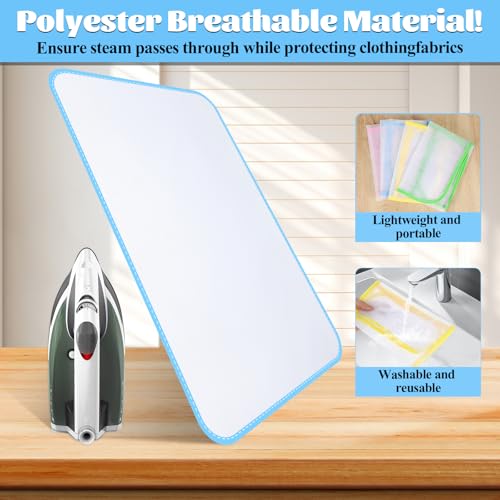 Jeffdad 4 Pack Pressing Cloth for Ironing Scorch Mesh Cloth Saving Ironing Protector Insulation Pad for Sewing and Ironing Iron Fabric Protector Pressing Tool for Ironing Protection 23.6×15.7"(Color1) - Image 3