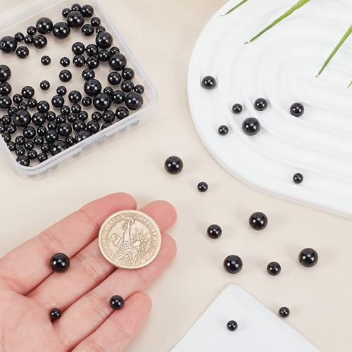 OLYCRAFT 120pcs Natural Tourmaline Round Beads 4mm 6mm 8mm Natural Black Stone Beads Undyed Loose Round Beads Smooth Natural Gemstone Beads for Bracelet Necklace Jewelry Making - Image 3