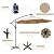twocorn 10ft Patio Umbrella with Solar LED Offset Hanging Market, Aluminum Polyester Solar Umbrella w/Tilt Adjustment for Backyard, Poolside