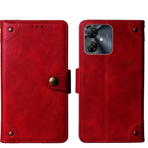 Cheshaoping Flip Genuine Premium Leather Phone Gel Case for Mobicel P11 Plus 5.99" Back Cover Skin Etui Protective Protector Wallet Pouch Shell Bumper (Red)