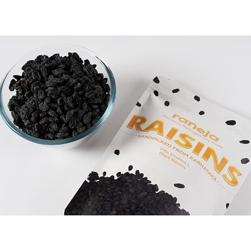 Image of Raneja Premium Afghani Seedless Black Raisins 700g | High in Antioxidant Kali Kishmish /Kismis Dry Fruits, Healthy Snacks | High in Antioxidants, Fiber & Potassium | Naturally Sweet & Tasty