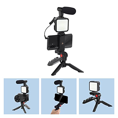 Kit vlogging con control remoto Jumpflash luz LED y micrófono integrado para vídeo estable 4