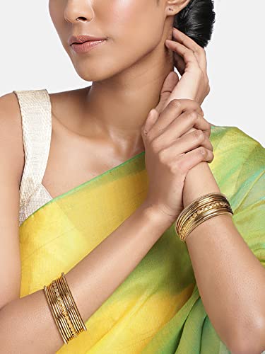 Aheli Stylish Indian Oxidized Bangle Set Ethnic Traditional Bollywood Fashion Wedding Wear Jewelry Gift for Women Gold2