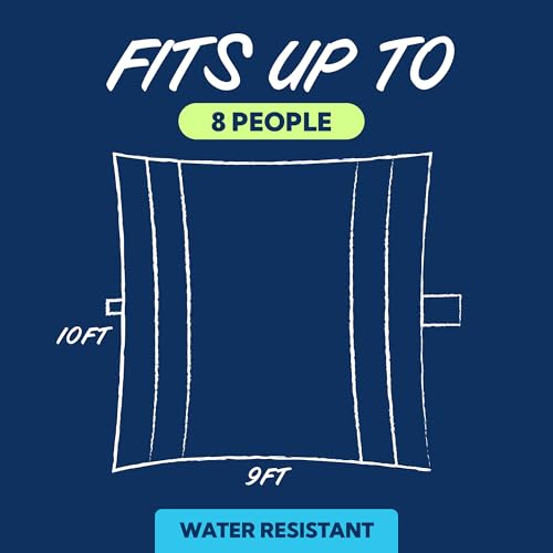 SUN NINJA Sand Proof Beach Blanket - Sand Free Beach Mat, Lightweight & Quick Dry Beach Essentials with Travel Bag, Giant Beach Blanket (10'x9') Perfect for Outdoors, Picnic, Camping & Travel