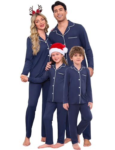 iClosam Christmas Family Matching Pajamas Set Long Sleeve Button Down Pjs Festival Party Sleepwear for Women Men