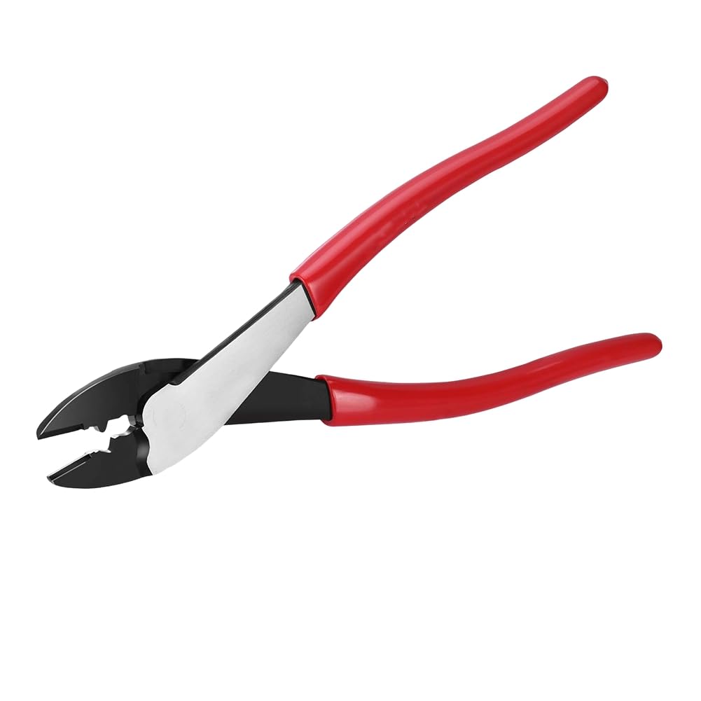 Jnchdghwa As Shown Crimp Tool 9.5" Wire Crimper/Cutter, Thick Dip-Grip Handle For 10-22 Awg Electrical Wires