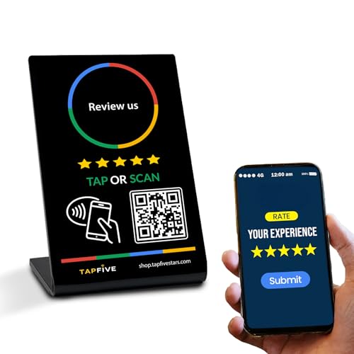 TapFive Review Tap Stand Compatible with Google Reviews - Tap for...