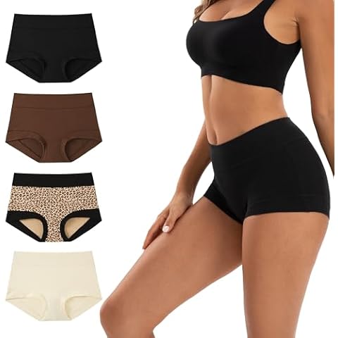 INNERSY Women's Cotton Boyshorts 4-Pack Cover