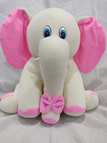 Image of PIKABOO Baby Elephant Soft Toy, Elephant Soft Toy for Kids, Toddlers - 25 cm (White)