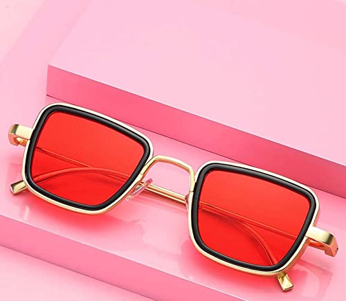 XINXIN Men's Retro Square Punk Sunglasses, Outdoor Vacation Sunshade Glasses (Color : C, Size : Medium)2