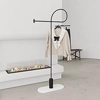 Stylish Standing Coat Rack with Marble Base Wrought Iron Hanger Stand for Corner Space Ideal for Bedroom Living Room and Study - Black Coat Tree