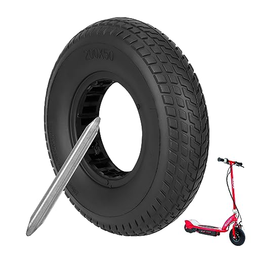 LUCK4U 200 x 50 Scooter Solid Tire For Razor E100 E125 E150 E175 E200 E200S E225 Electric Scooter Dune Buggy ePunk 200 x 50 Scooter Wheel