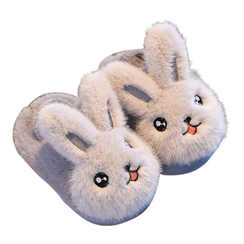 Toddler Kids Slippers Girls Boys Cute Bunny Warm Plush House Shoes Winter Soft Cartoon Slippers Indoor Lined Footwear - Main Image