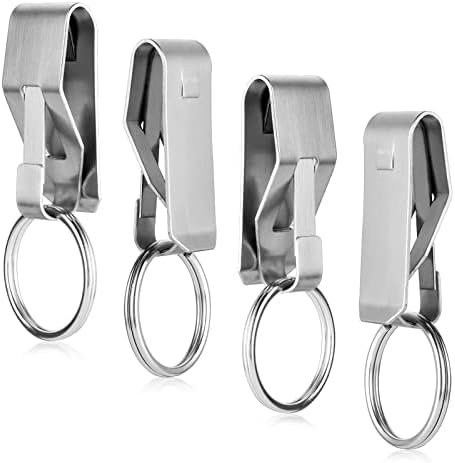 TIESOME 4pcs Belt Key Clip Key Chain, Belt Security Metal Key Holder for Car Keys Key Chain and Men Women Home Office Supplie