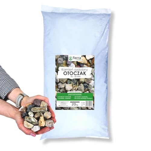 Feniks Zierkies 20 kg (16-32) - Bunt | Natürlich gerundeter Flusskies | Witterungsbeständig | Gartenkieselstein