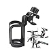 Su Portabottiglie per Bicicletta 360 Gradi di Rotazione Portaborraccia Regolabile per Biciclette Mountain Bike Sedie A Rotelle(Nero)