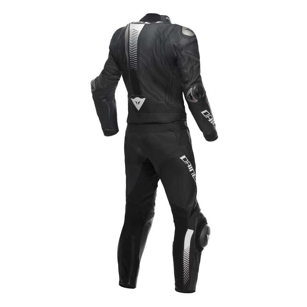 Dainese Laguna Seca 5 2-Teiler S/T Motorrad Lederkombi, schwarz/weiß, 24 | Hauptmaterialien: Auminium, Mikrofaser, S1 Bielastisches Gewebe und Tutu-Rindsleder