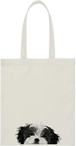 Vista 43 de WIRESTER Bolsa de lona para mujeres y niñas, bolsa de playa, comestibles y viajes, lindo perro