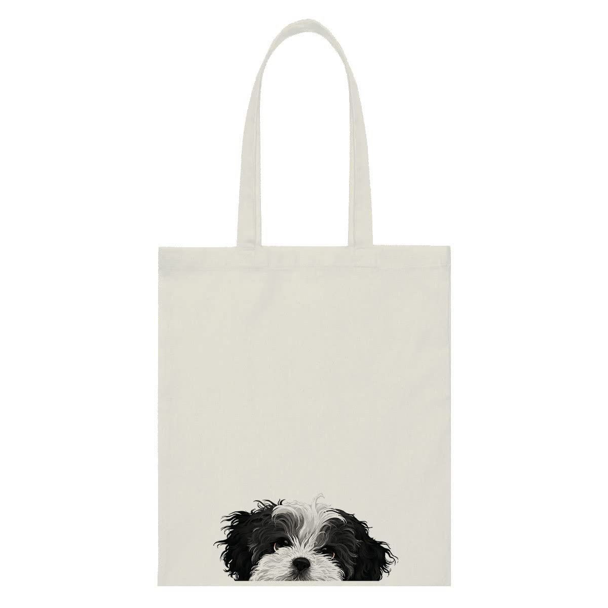 WIRESTER Canvas Tote Bag for Women & Girls - Beach, Grocery & Travel Tote - Cute Dog