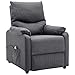 vidaXL Fauteuil Inclinable de Massage TV Fauteuil de Relaxation Electrique Salle de Séjour Salon Maison Dossier et Repose-Pied Réglables Gris Foncé Tissu
